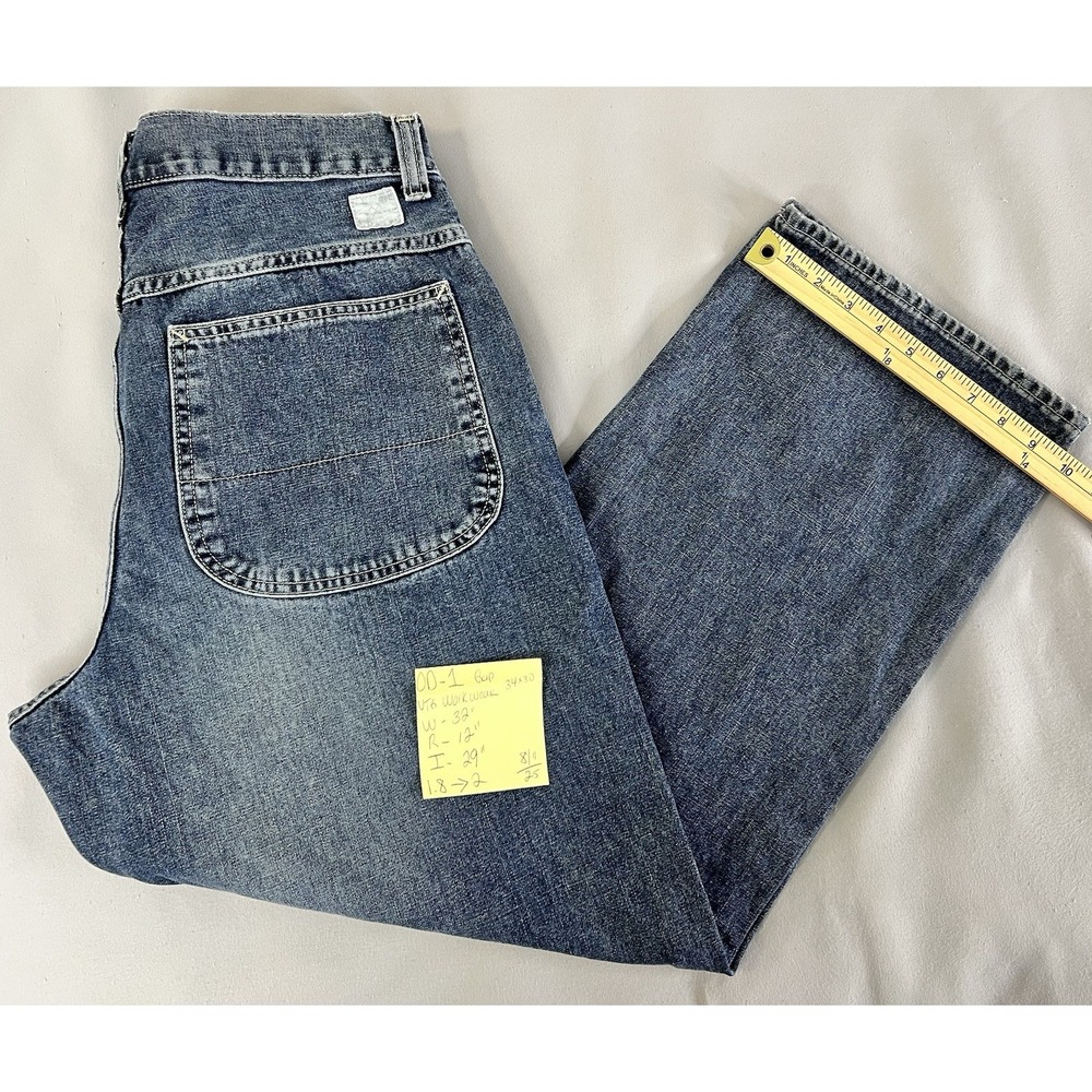 VTG Gap Worker Jean‎ Men's Light Wash Denim Work Wear  Pants 34x30 (32x29) Y2K - Picture 14 of 14